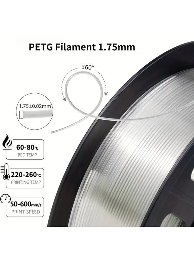 Transparent White PETG Filament 1 75mm 0 25kg High Clarity 3D Printer Material - Image 4